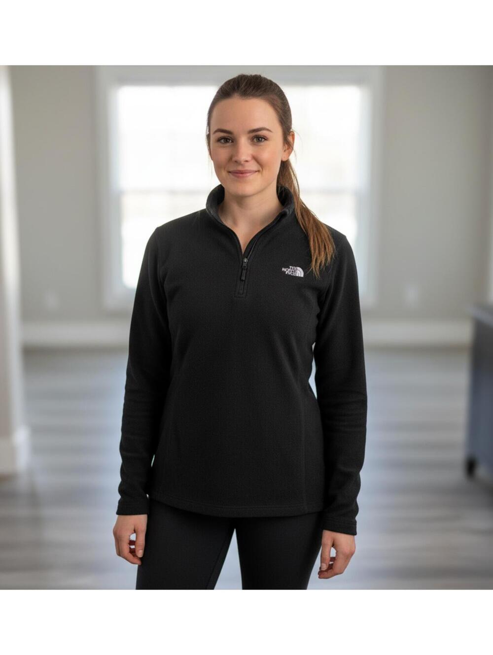 New With Tags Women's XL The North Face Black Quarter-Zip Fleece Pullover